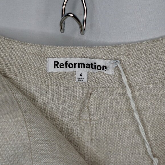 NEW Reformation Silas Linen Skirt - Size 4 Oatmeal - Picture 6 of 10